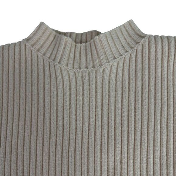 Mable Cropped Ribbed Sweater Size Large Mock Neck - Picture 5 of 9